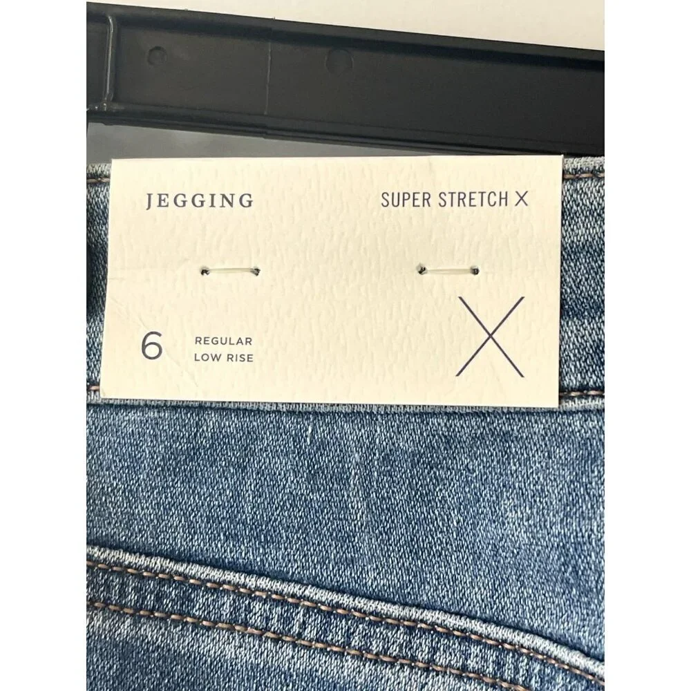 NWT AE American Eagle Hi-Rise Jegging Super Stretch X Denim Jeans 6 Distressed - Picture 4 of 5
